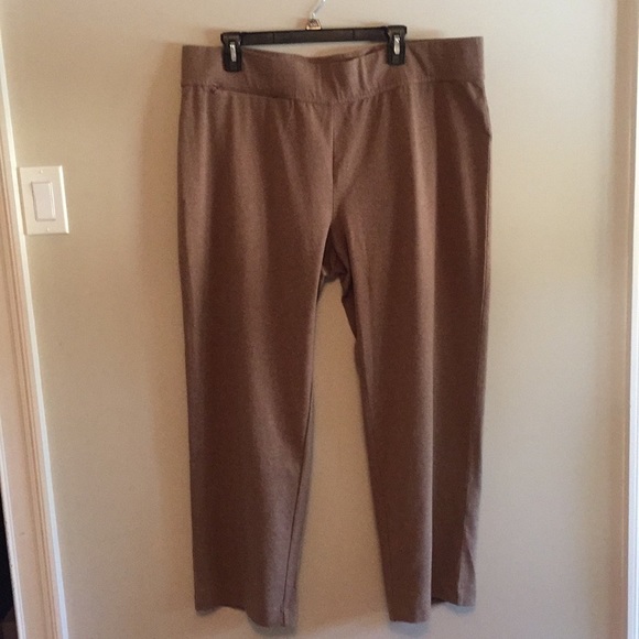 NWOT Land’s End Brown Elastic Waist Pants - Picture 1 of 5